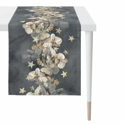 Auslauf 🤩 Apelt 3620 Tischläufer - 46x140 Cm - Anthrazit / Gold 🔔