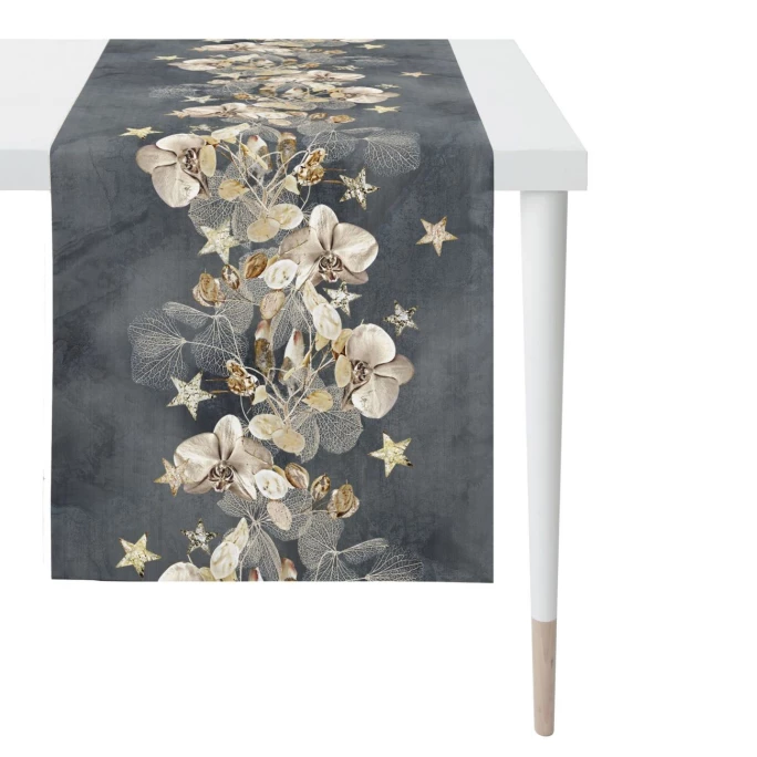 Auslauf 🤩 Apelt 3620 Tischläufer - 46x140 Cm - Anthrazit / Gold 🔔 3 Auslauf 🤩 Apelt 3620 Tischläufer - 46x140 Cm - Anthrazit / Gold 🔔