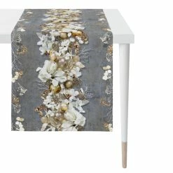 Schlussverkauf 👏 Apelt 3621 Tischläufer - 46x140 Cm - Anthrazit / Gold 😉