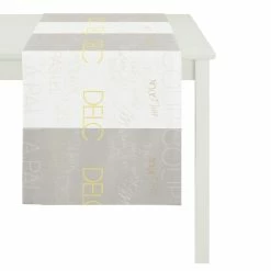 Rabatt 😀 Apelt Loft Style Slogan Tischläufer - 44x140 Cm - Weiß/grau/gelb 🔔
