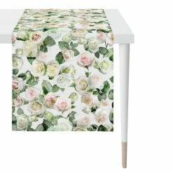 Brandneu 🎉 Apelt Tischläufer 🌞 Summergarden 1624 - 48x140 Cm - Weiß/rose 🧨
