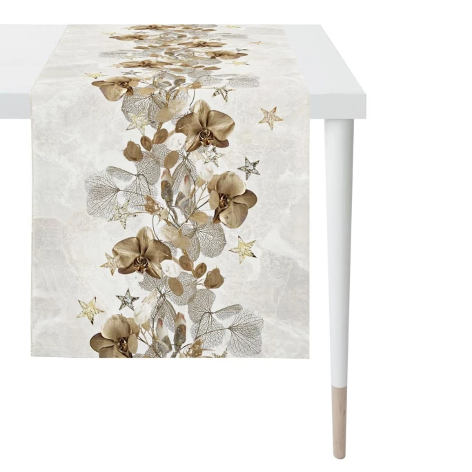 Aktion 🎉 Apelt 3620 Tischläufer - 46x140 Cm - Natur / Gold 🥰 3 Aktion 🎉 Apelt 3620 Tischläufer - 46x140 Cm - Natur / Gold 🥰