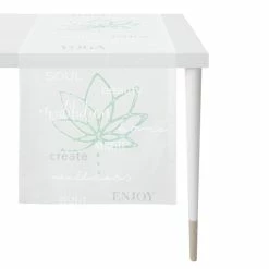 Rabatt ❤️ Apelt Loft-Style Enjoy Tischläufer - 48x140 Cm - Weiß-türkis 🎁