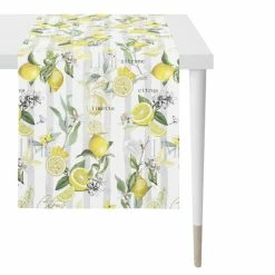 Bestpreis 🎁 Apelt ☀️ Summertime Tischläufer - 48x140 Cm - Grau / Weiß / Gelb / Grün 😀