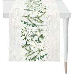 Billig 🌟 Apelt Chalet Style 4687 Tischläufer - 42x140 Cm - Weiß/grün 😍