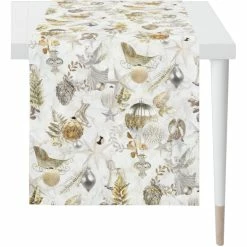 Blitzangebot 🎁 Apelt 🔔 Christmas Glam 4707 Tischläufer - 48x140 Cm - Natur/goldfarben/grau 🎉