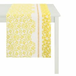 Bestes Angebot 👍 APELT Bilbao Tischläufer - 48x140 Cm - Gelb-weiß ⌛